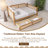 Twin Size Walnut Rattan Daybed With 2 Drawers-1229136015-1229136013