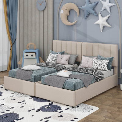 Twin Size Upholstered Platform Bed With A Hydraulic Storage System