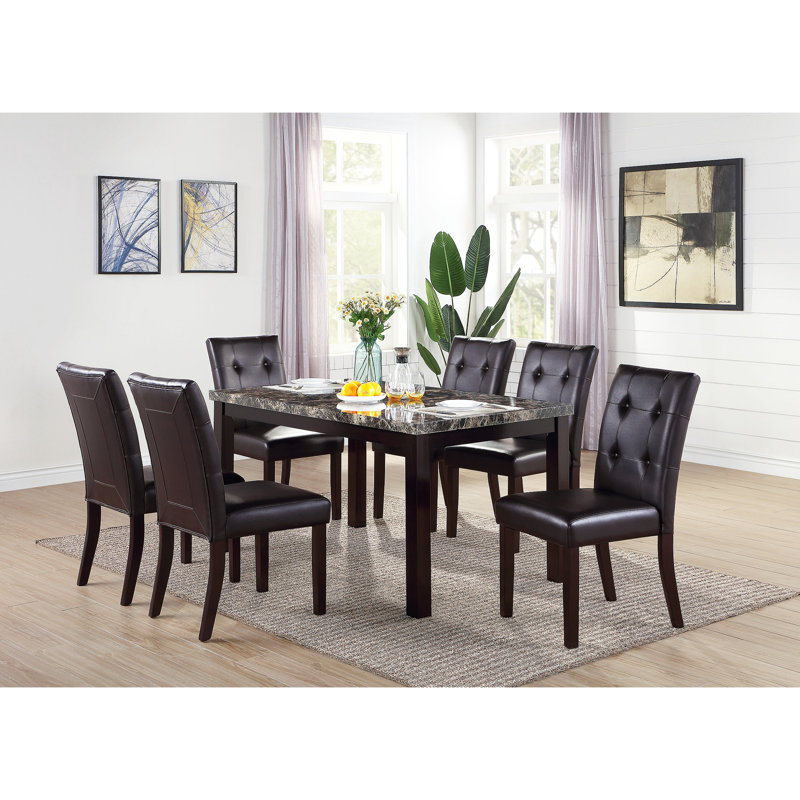 Leroux Upholstered Dining Chairs With Button Tufted,(Set Of 2)