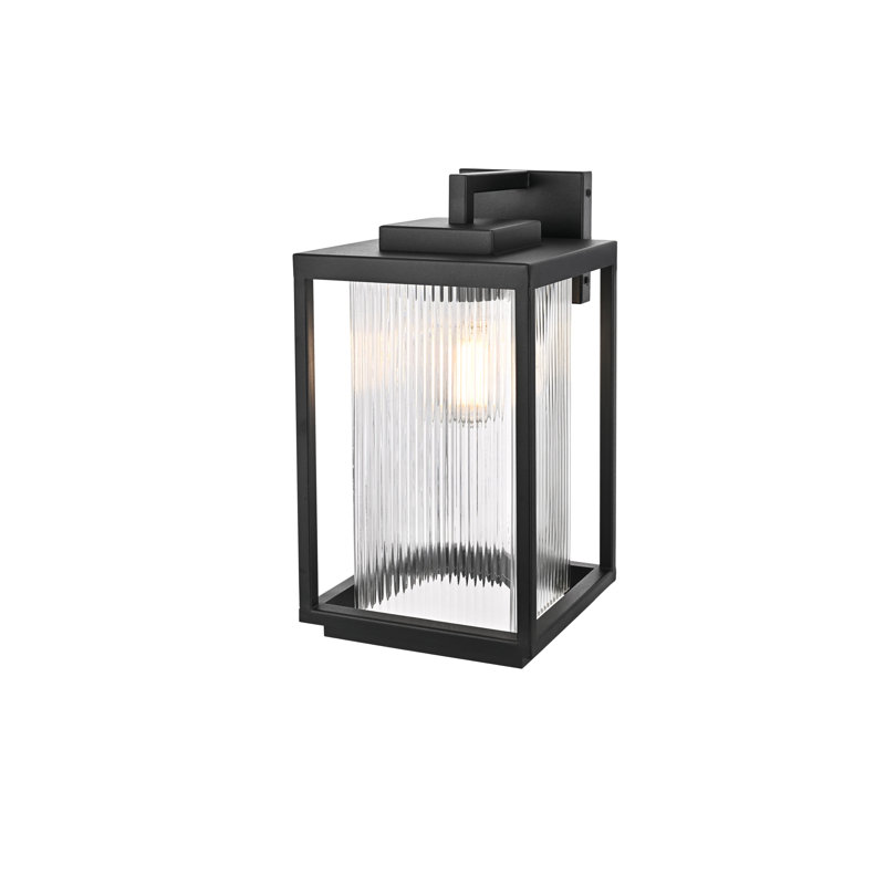 Ludlow Outdoor Wall sconce in Black, 15" H x 8" W x 9.5" D