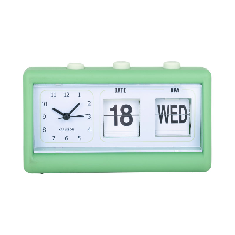 Mechanical Alarm Tabletop Clock, Green