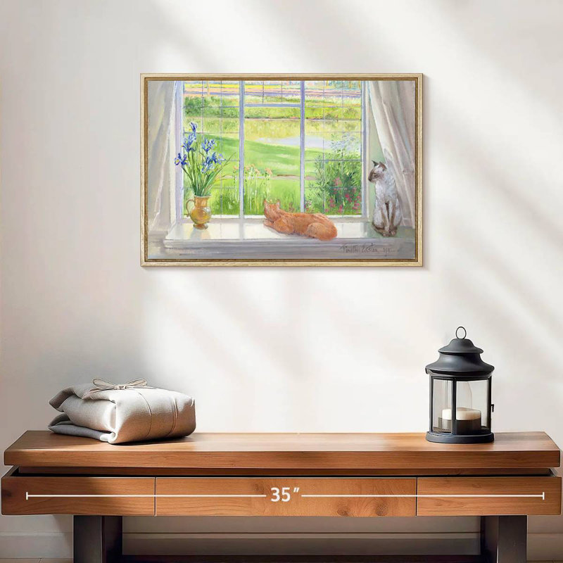 Evening Breeze, 19" X 13", Floating Frame Natural Wood