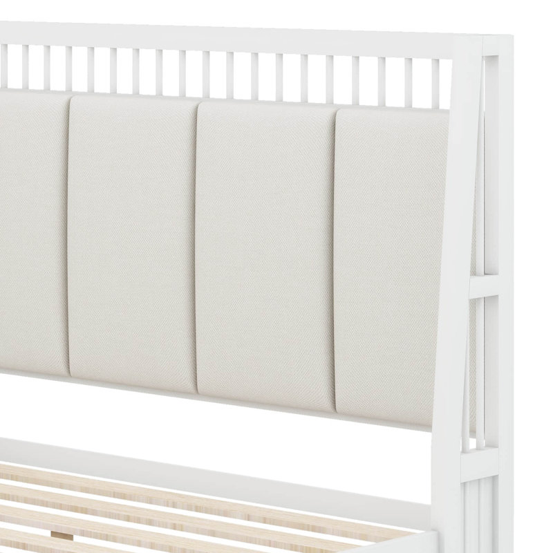 Borgos Upholstered Panel Storage Bed, Queen