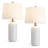 2-Pack 3-Way White Ceramic Table Lamp