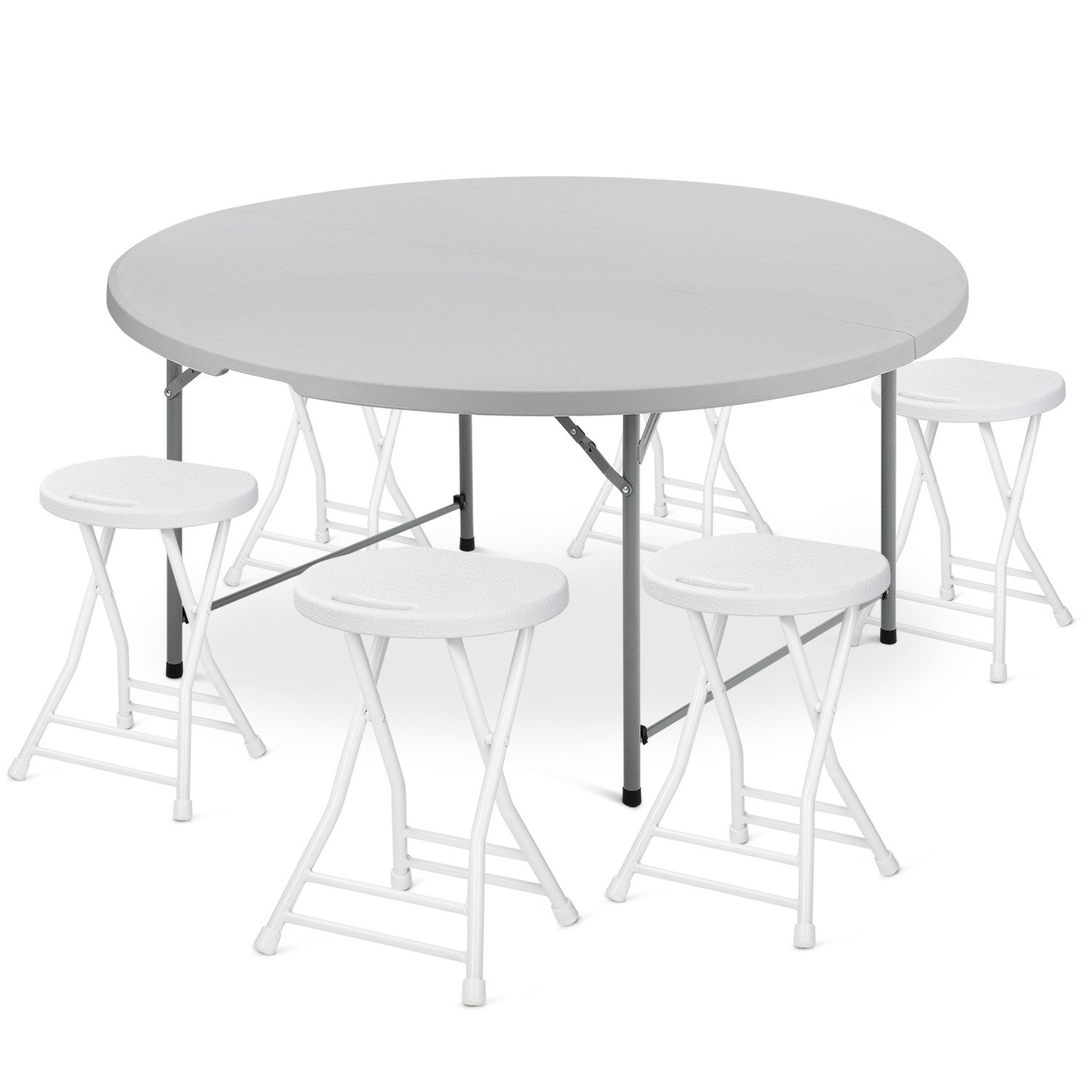 6 person folding store table and chairs