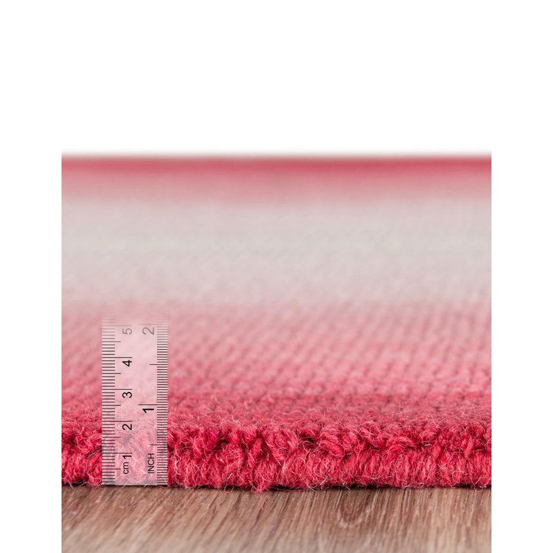  Ombre Wool Rug, Runner 2'7'' x 12', Pink
