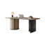 Noyer brun + pierre frittée rectangulaire beige + bois massif + bureau en acrylique-1154650876