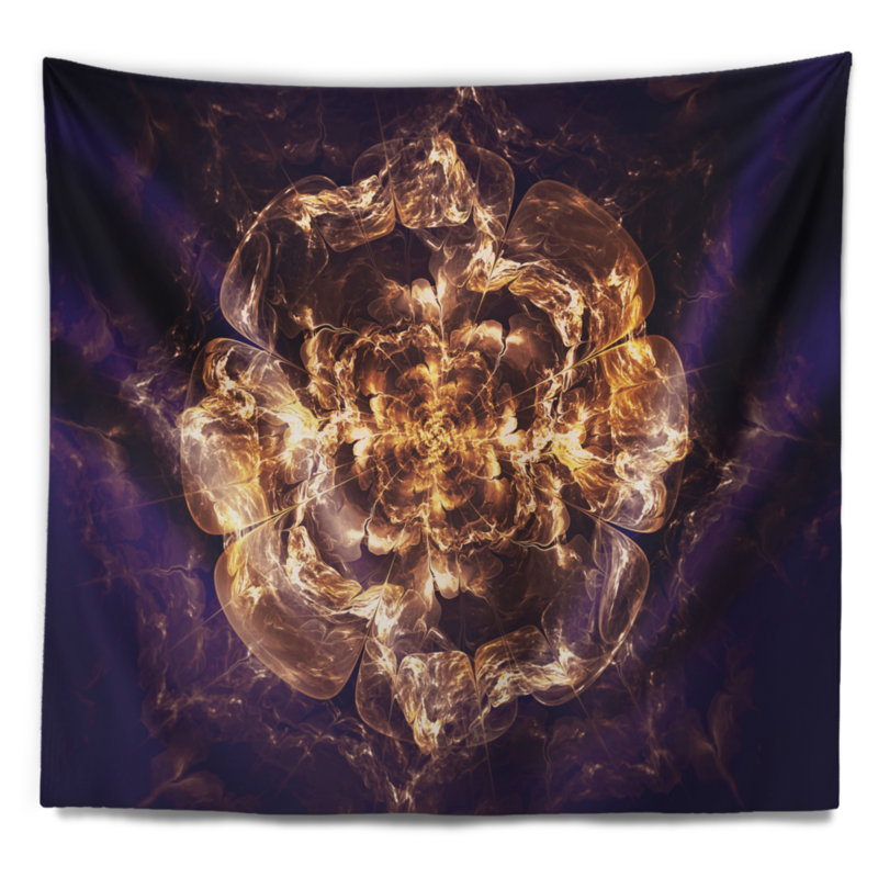Tapisserie florale fractale florale, H 78 po x l 92 po