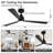 52" Propeller Dimmable LED Ceiling Fan with Lights and Remote Control, 6-Speed Reversible DC Motor, 3 Color Lights, 5"&10" Downrods Included-433492401