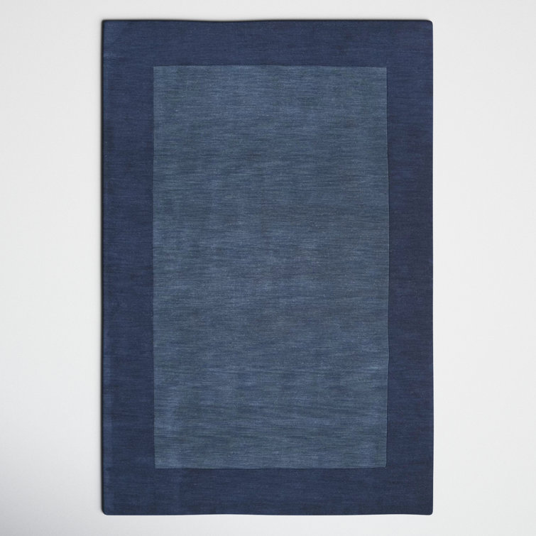 Dolma Handmade Loomed Wool Navy/Dark Blue Rug