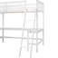 Lit mezzanine simple en L blanc avec 2 bureaux encastrés en résine, bois-789778229