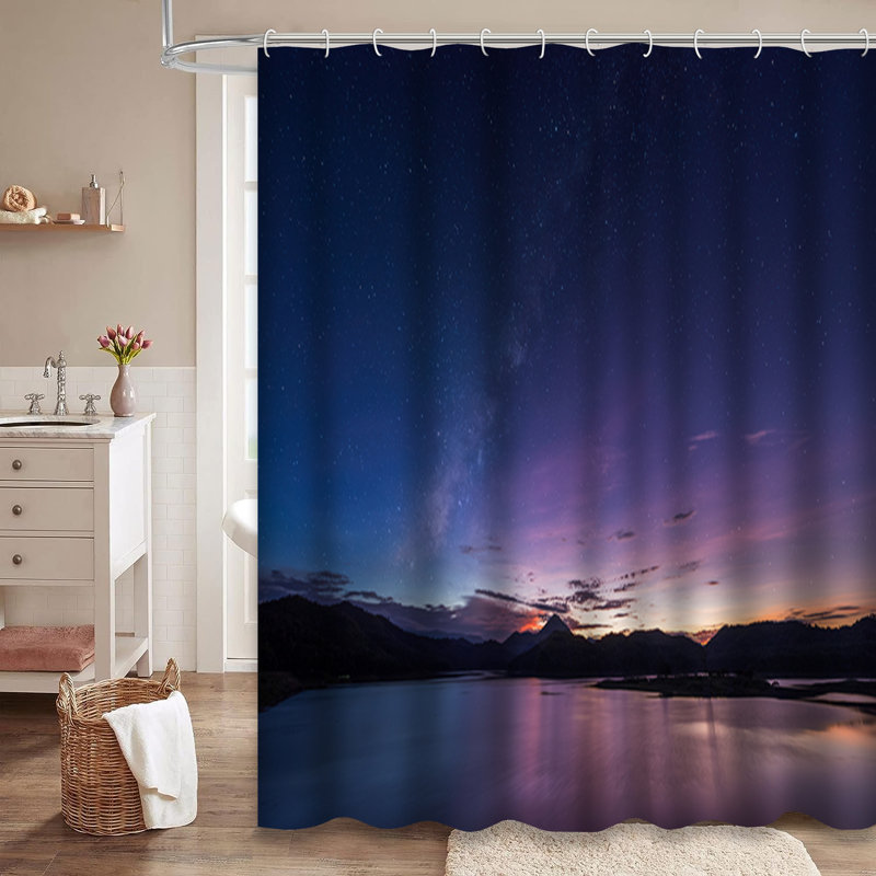 Rideau de douche Milky Way Sunset River, L 72 po x l 84 po