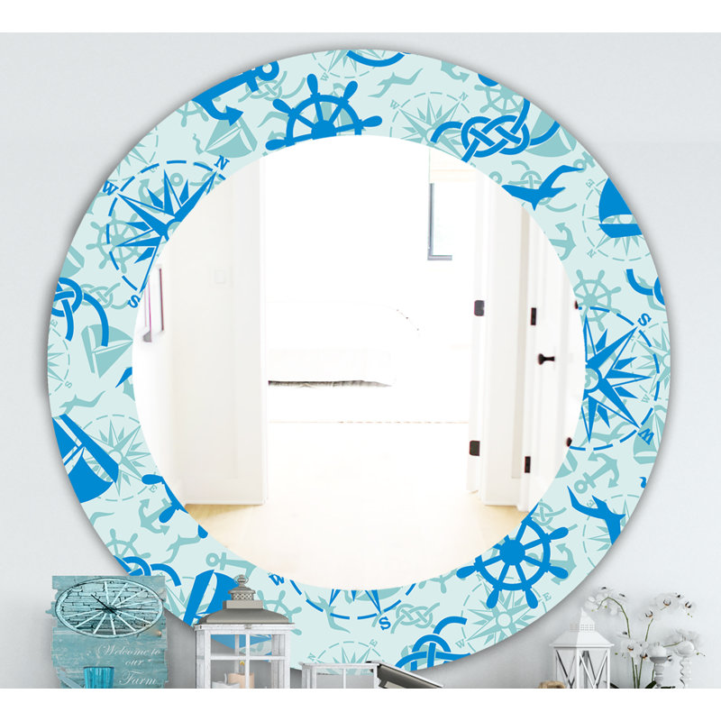 Miroir d'appoint Costal Creatures, H 23,6 po x l 23,6 po
