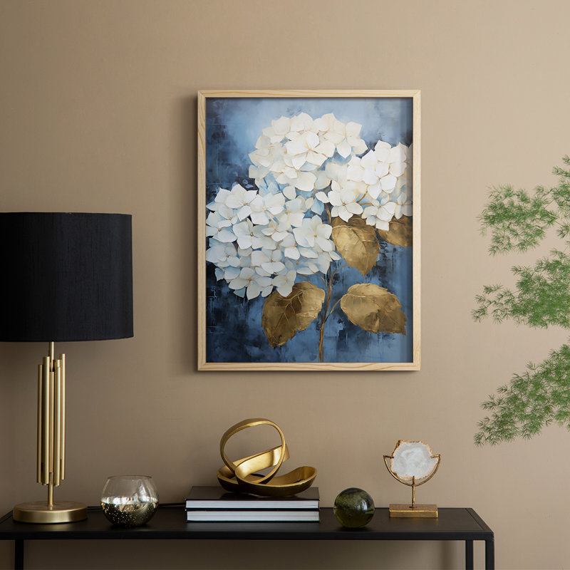 Impression encadrée FLORAL Series CXII - bois massif, H 15 po x l 12 po