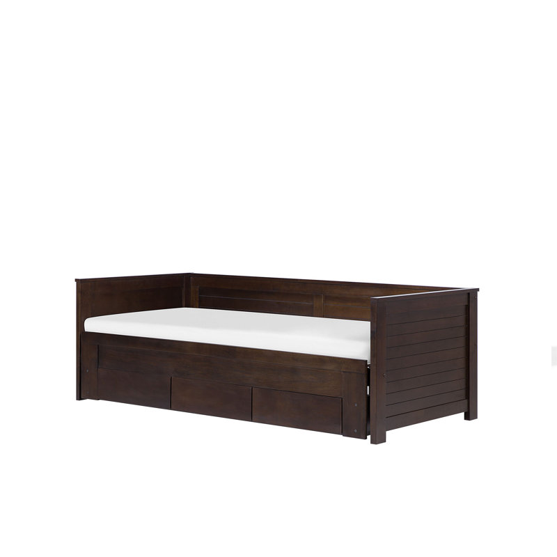 Ambrosino Solid Wood Daybed with Trundle, Brown