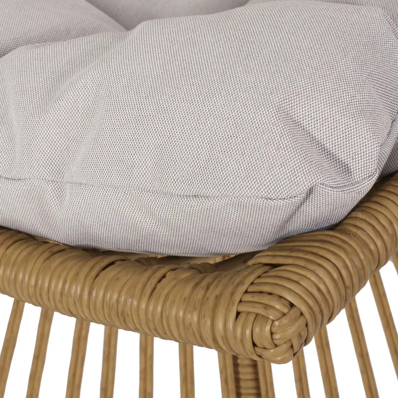 Faux siège et table d'appoint - Structure en fer, coussin brun avec tissu brun, fer, tissu
