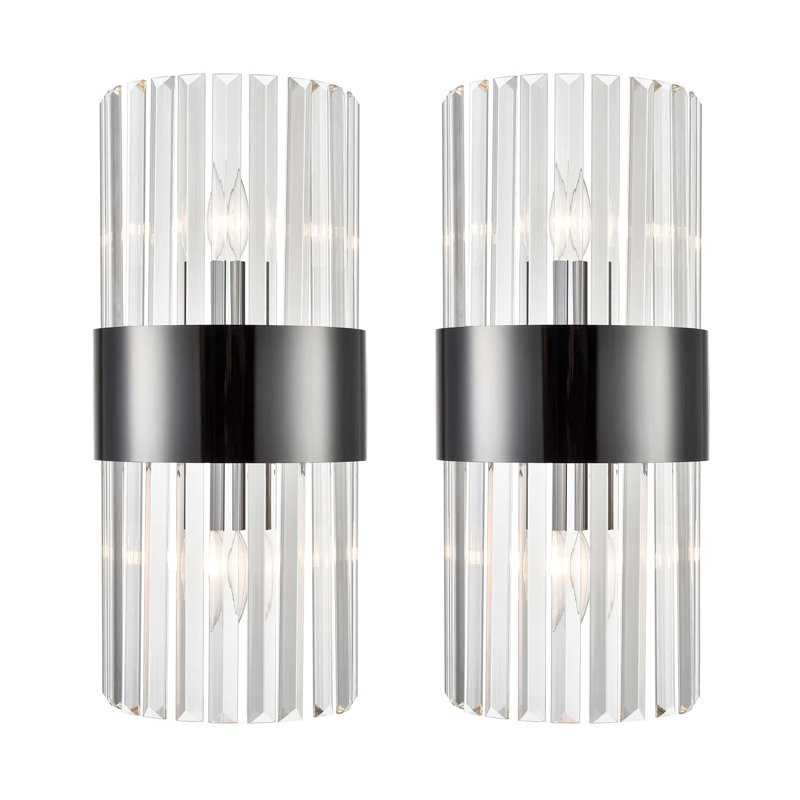 Ensemble de 2 appliques murales Nyron Modern, Noir titane