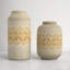 Ensemble de 2 vases de style bohème en céramique beige / orange Arshpreet Gwenevere