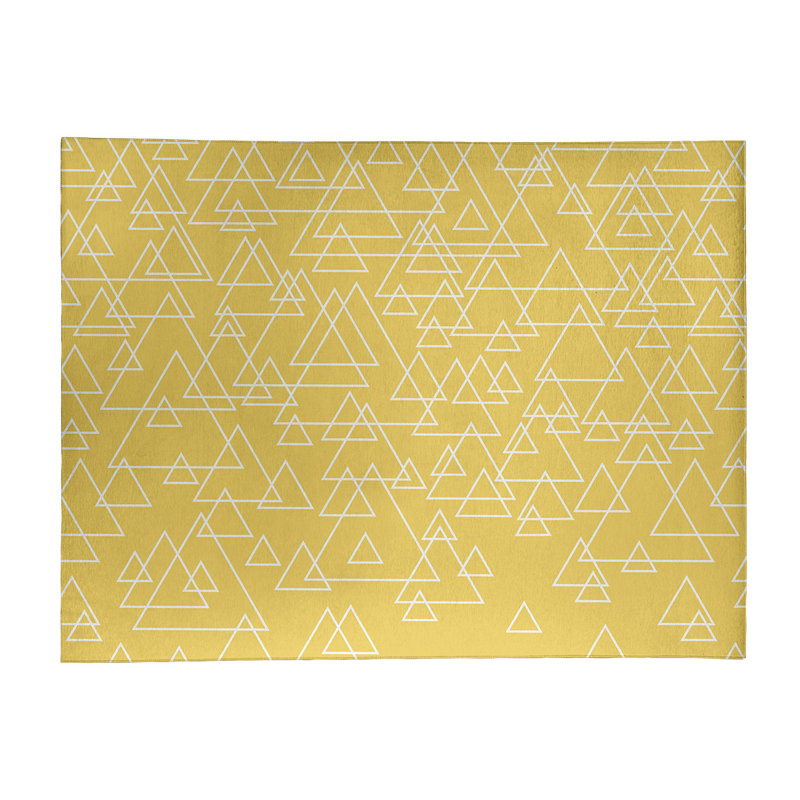 Tapis de zone jaune en triangles dispersés, Rectangle 5 pi x 7 pi