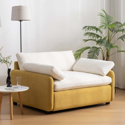 Canapé rembourré moderne en chenille simple avec coussins pour le salon offrant un confort immersif et un soutien scientifique