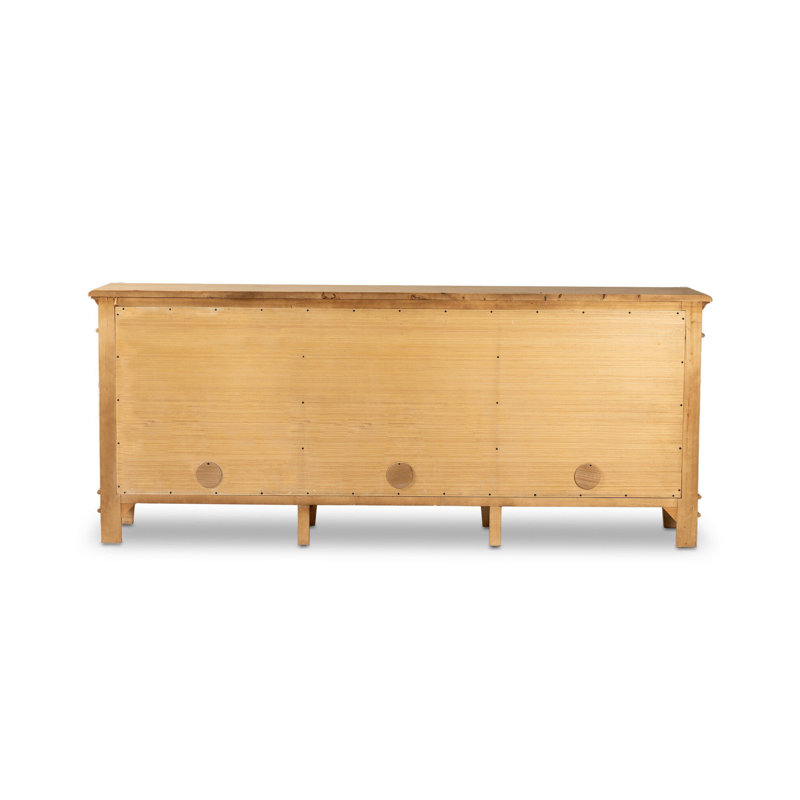 Marjorie 96.25'' W Solid Wood Sideboard, Bleached Birch