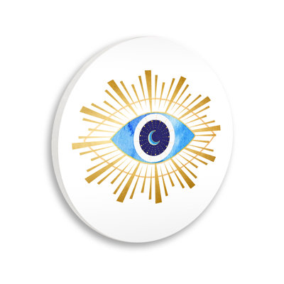 Plaque murale circulaire Bold Blue Evil Eye