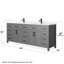 Beckett 84" Freestanding Double Bathroom Vanity with Quartz Top-582092711-582092710-582092712