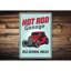 Enseigne en aluminium Hot Rod Garage Old School Rules-58550822