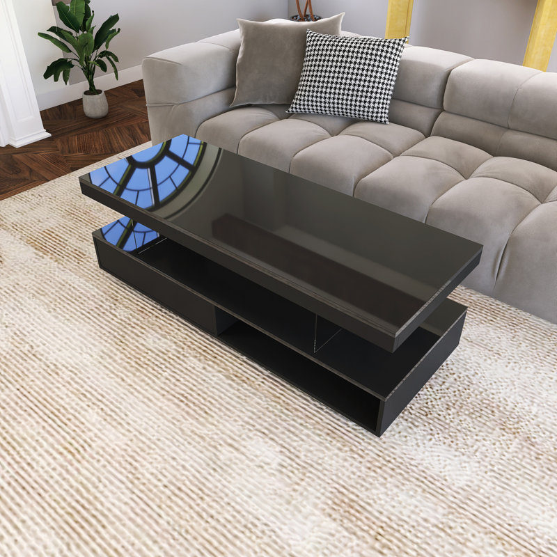 Modern LED Coffee Table, Black