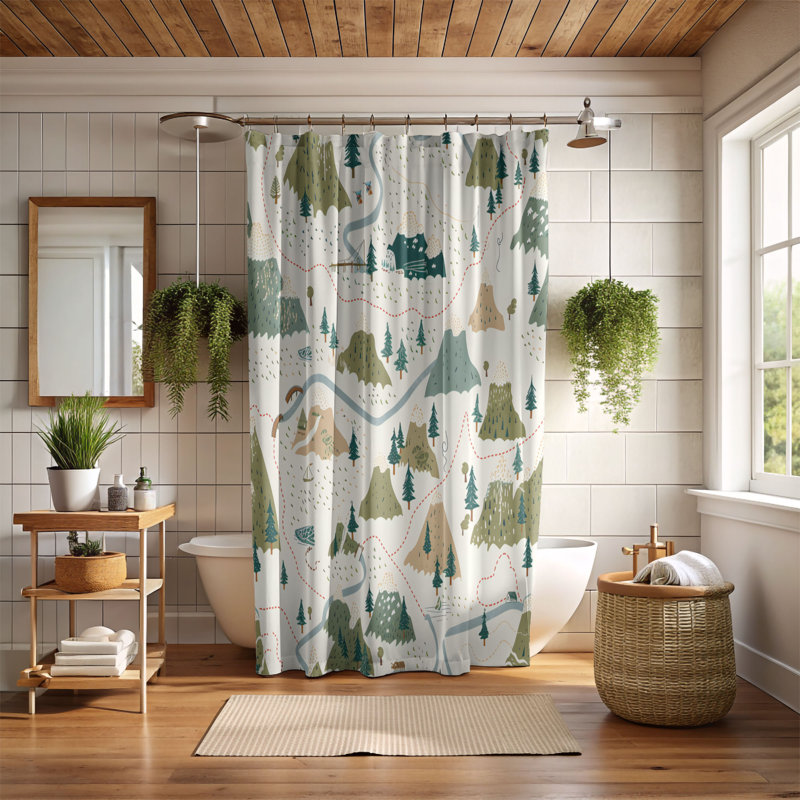 Enchanted Worlds - Rideau de douche Premium, H 74 po x l 71 po