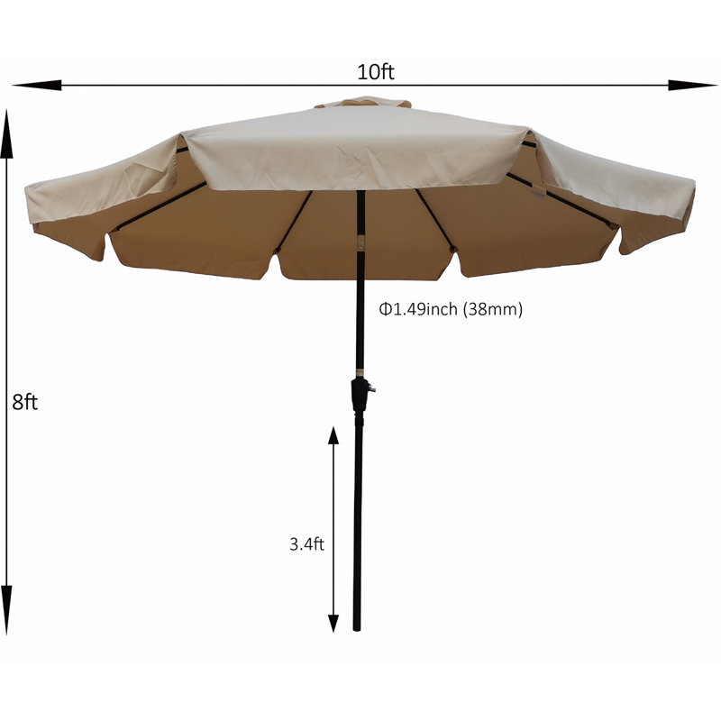 Parasol de marché 10 pi Arwen, Beige
