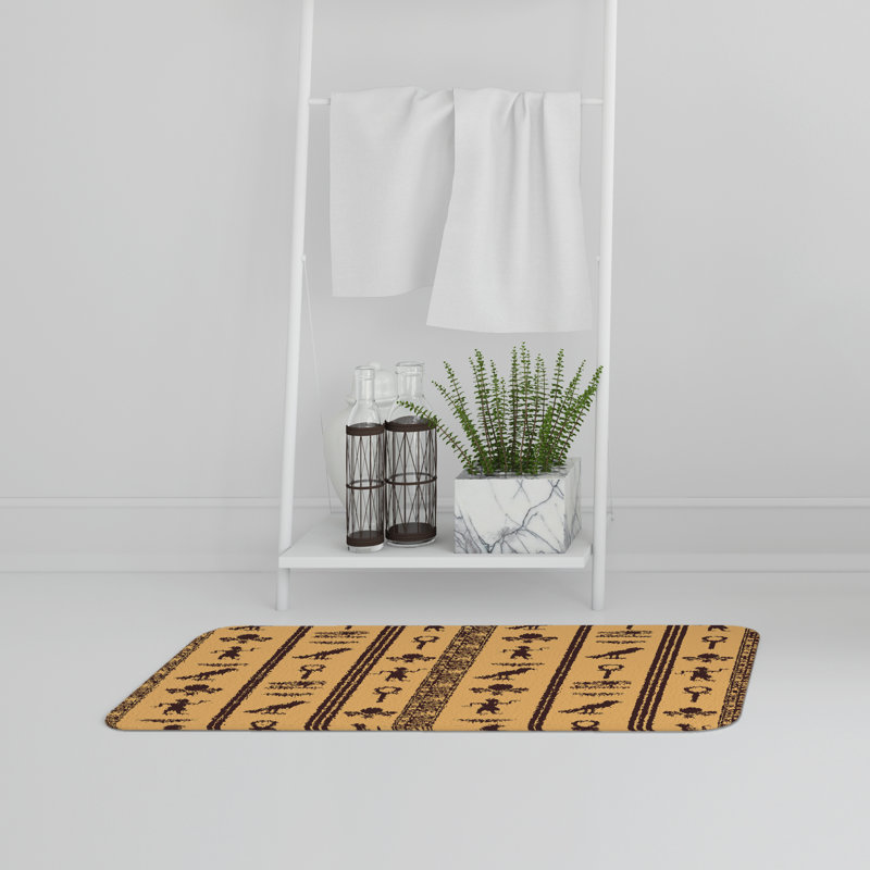 Cordella Non-Slip Bath Rug, Yellow Trellis