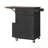 Kitchen Island with Drop Leaf, Open Side Rack, One Drawer and Towel Rack-1052081479