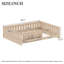 Lit plateforme en bois massif avec barrière de sécurité et 2 tablettes, couleur naturelle-1166976823-1166976817