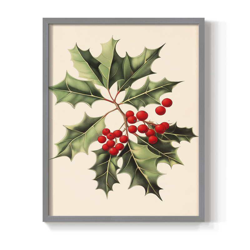 Art des Fêtes de Noël - série 2 - CCXLVI, reproduction encadrée - bois massif, H 11 po x l 9 po, Gris