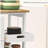 Mobile kitchen island cart with drawers, white bar service cart
