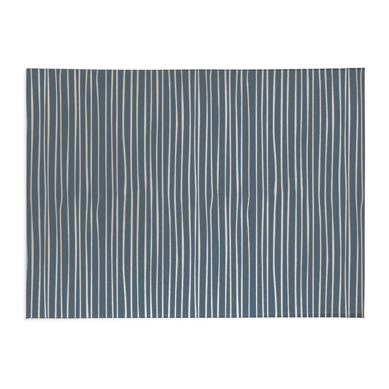 Tapis de cuisine Spine Colonne, Bleu, Rectangulaire 2 pi x 3 pi, Small Striped