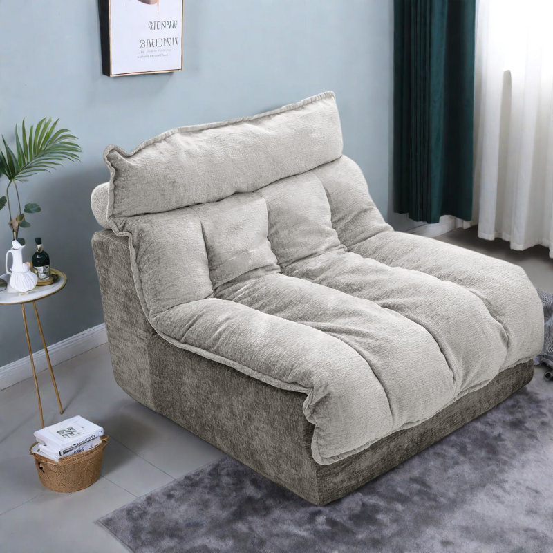 Canapés d'angle Cloud Comfort Compression, chenille grise, salon moderne, Gris