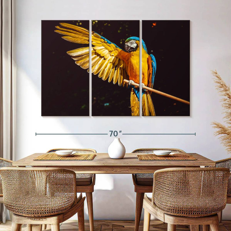 Brampt Blue Gold Macaw, 42" H x 65" W