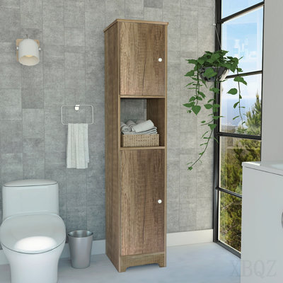 Armoire à linge, portes doubles, quatre tablettes intérieures, deux armoires - chêne clair