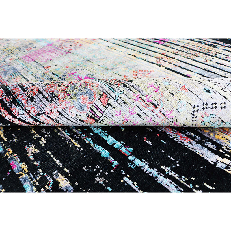 Handmade Wool Abstract Area Rug, Rectangle 10' x 14'