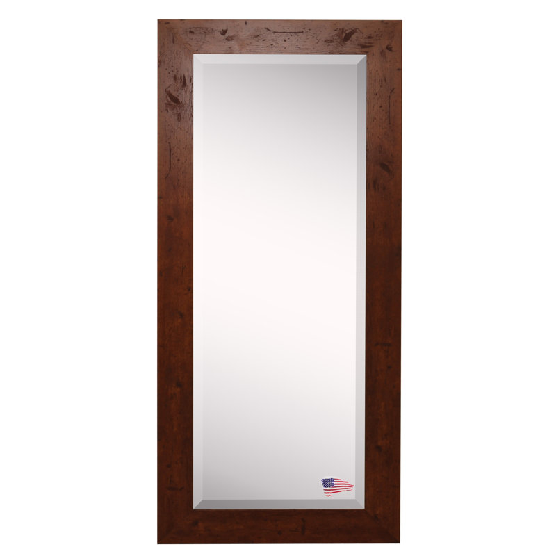 Archway Flat Wall Mirror, 26" H x 64" W, Dark Walnut