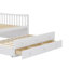 Lit de jour double capitaine en bois avec lit gigogne simple et trois tiroirs de rangement-326716084
