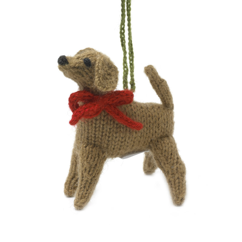 Arcadia Home Yellow Lab Hand-Knit Ornament
