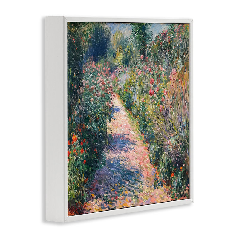 Impressionnisme impressionniste sur un sentier de fleurs sauvages, design par LSR Creative Studio, H 12 po x l 12 po