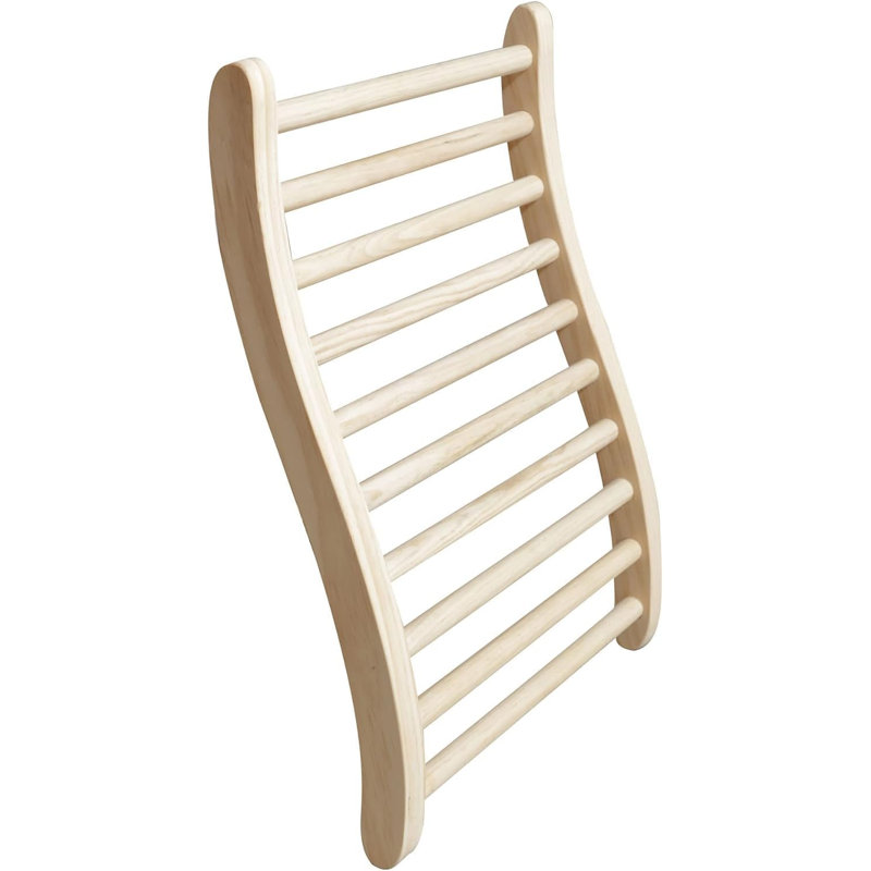 Sauna Backrest Infrared Natural Wooden Hemlock, S-Shape Support, 15.5"(W) x 20.5"(H), Beige