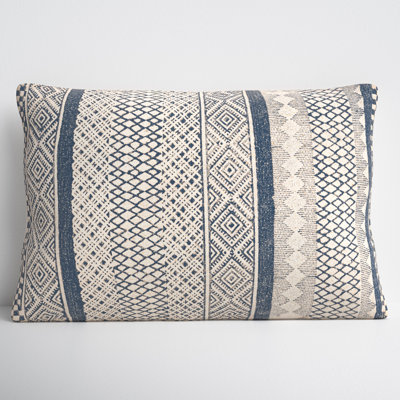 Zetta Geometric Cotton Lumbar Throw Pillow