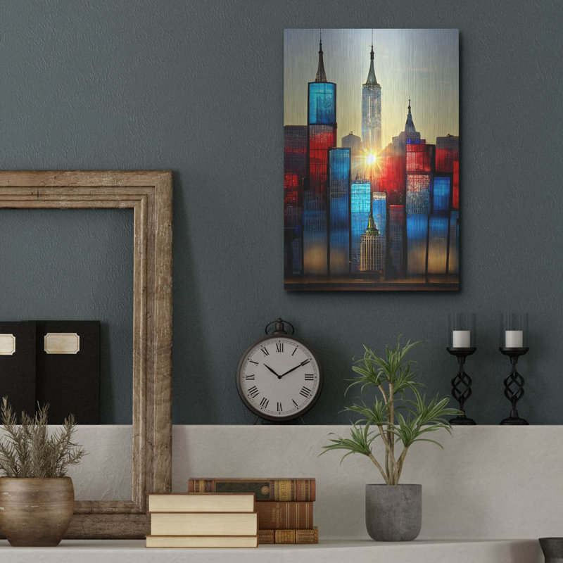 «New York 1» par Ray Heere, art mural en métal, H 16 po x l 12 po