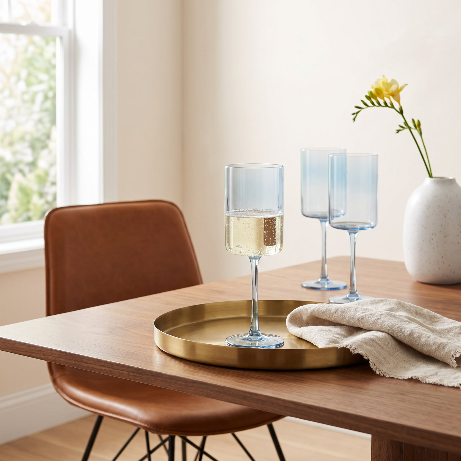 Wine Glass, Light Blue