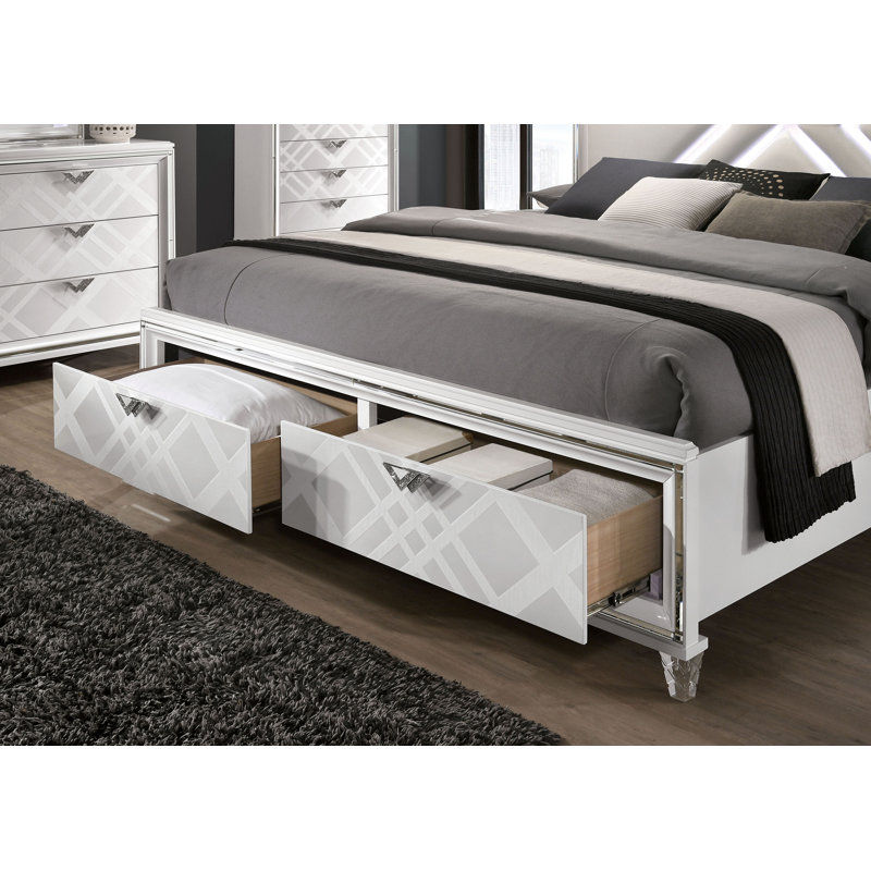 Waldrup Upholstered Bed, California King, White